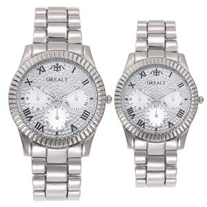 Les amoureux transfrontaliers regardent un nouvel ensemble de montres à quartz de mode décontractée pour hommes femmes <span class=keywords><strong>Rome</strong></span> trois yeux Design bracelet en plastique boîtier de 5mm - Product Image 3