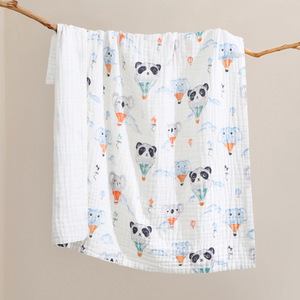 Ensemble de langes pour bébé en coton/bambou écologique antibactérien confortable à 4 couches personnalisé de luxe imprimé vache des Highlands pour toutes les saisons - Product Image 6