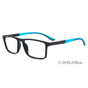 Tr90 Eyeglasses <b>Frames</b> Rectangle Full Rim Lightweight Unisex Black Color - Product Image 4