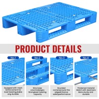 Palette en plastique à grille 1200x800, 3 roulettes, entrée 4 directions pour chariot élévateur, pour entrepôt et stockage