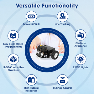 Acebott Trung Quốc bán buôn STEM giáo dục microbit Robot Car kit tự làm lập trình mã hóa trẻ em Đồ chơi với hướng dẫn ứng dụng 2WD roboter Set - Product Image 2