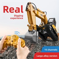 Excavatrice en alliage métallique Huina 550 à l'échelle 1:14, véhicule d'ingénierie, modèle de voiture télécommandée pour enfants à 12 canaux, jouet de simulation RC