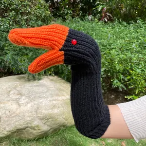 Entrega rápida personalizada 3D Cisne tejido invierno cálido suave guante máquina de tejer lindos GUANTES DE manopla para mujeres