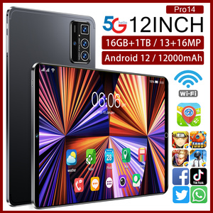 16GB + 1TB giáo dục Android Máy tính bảng 12 inch Dual Sim 14 Pro mang nhãn hiệu điện thoại cuộc gọi Hỗ trợ Dual Sim Thẻ màn hình cảm ứng 5 gam - Product Image 2