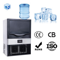Machine Commerciale à Glaçons Haute Capacité en Cubes, Refroidissement par Air, 120 Poids/24h, 55kg/24h, avec Bouteille d'Eau