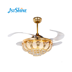 Ventilador retráctil de techo de cristal de cuchilla ABS de 42 pulgadas con luz led - Product Image 1