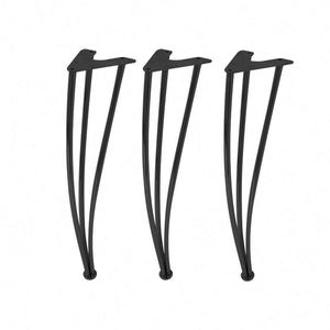 Contemporary <b>Black</b> Iron Powder Coated Durable Hairpin Coffee Table Legs Customized for Bedroom Hospital Living Room Apartment - Product Image 2