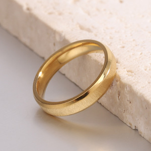 Fashion Minimalist 304 Stainless Steel 18K Gold 3Mm Frosted <b>Ring</b> For Women Gift Jewelry - Product Image 1
