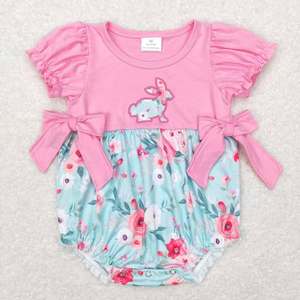 เสื้อผ้าเด็กฤดูร้อนลายโบว์ดอกไม้น่ารัก กระต่ายอีสเตอร์ แขนสั้น ขายส่ง - Product Image 2