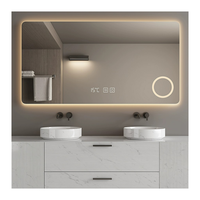 Miroir automatique de forme carrée à DEL avec lumière à capteur tactile intelligent en verre de taille personnalisée Miroirs de salle de bain muraux intelligents