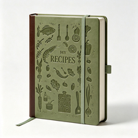 Carnet de recettes personnalisé en cuir PU rigide avec gaufrage – Cadeau idéal