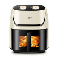 Friteuse à air électrique carrée moderne 1200W en plastique avec menus en français et en allemand pour usage domestique, extérieur, hôtelier et garage