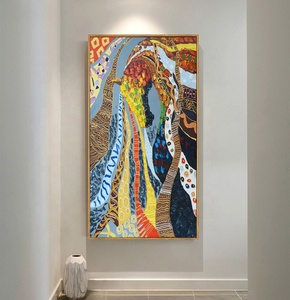 Tranh nghệ thuật trừu tượng tùy chỉnh bán buôn, tranh vẽ vải bố nhiều màu sắc với khung nhựa cho phòng khách - Product Image 2