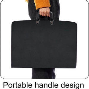 Cartera de arte con purpurina Cierre de cremallera Material de PVC Estuche de cartera de Arte Negro impermeable para estudiantes y artistas - Product Image 6