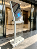 Kiosque à écran tactile OLED transparent |   Capacitif à 10 points |   Transmittance élevée de 43% |   Afficheur numérique sur pied pour magasin de détail