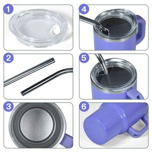 Taza Termo Portátil Personalizada de 3Oz/4Oz con Asa, de Acero Inoxidable 304, con Pajita, Vaso Térmico de Pequeña Capacidad con Asa - Product Image 5