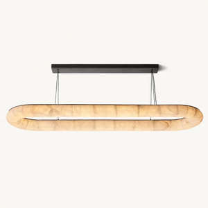 Iluminación de celo comedor colgante moderno lujo crema mármol candelabro alabastro iluminación colgante - Product Image 5