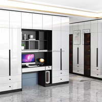 Nouvelle conception de meubles de chambre à coucher en bois de style européen, sur mesure, armoire moderne avec coiffeuse et placard