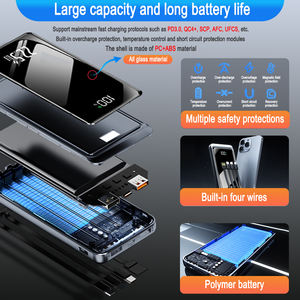 Лидер продаж, 22,5 Вт, 10000 мАч, 20000 мАч, портативное зарядное устройство для телефона, быстрая зарядка с кабелем 4 в 1, портативное зарядное устройство для подарка - Product Image 4