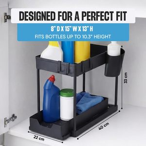 Double Sliding Cabinet Drawer <b>Storage</b> 2 Tier Easy Access Modern Eco-Friendly Bathroom <b>Kitchen</b> Organizers <b>Storage</b> Racks - Product Image 3