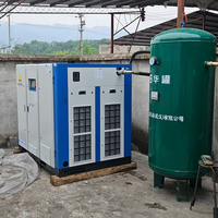 Compresseur d'air à vis à conversion de fréquence 45kw 55kw 75kw 8bar 10bar 10m ³ Compresseur de type rotatif à faible bruit Air 10hp 20hp 30hp