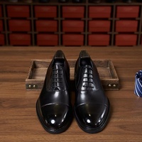 Chaussures de Mariage Oxford pour Hommes en Cuir Véritable de Vache à Bout Fermé, Motif Uni, Lacets, Mode et Antidérapantes