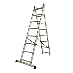 Échelle extensible en aluminium à 2 sections certifiée EN131, échelle industrielle robuste, capacité de charge de 150 kg, entrepôt et extérieur - Product Image 4
