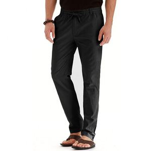 <span class=keywords><strong>Pantalon</strong></span> décontracté pour <span class=keywords><strong>homme</strong></span>, style européen et américain, coupe ample, <span class=keywords><strong>taille</strong></span> élastique, en coton, couleur unie, polyvalent - Product Image 2