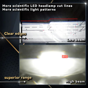 Phares LED carrés 5x7 5,75 pouces, clignotants crâne, feux de travail, 12V 45W, ampoule H4 6000K, ajustement universel pour - Product Image 5