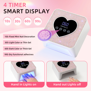 Lámpara de Uñas LED UV Profesional BM-25 de 72W, Diseño de Corazón de Diamante, Secador de Esmalte en Gel, Sensor Táctil, Pantalla LCD, Uso Doméstico, 100-240V - Product Image 3