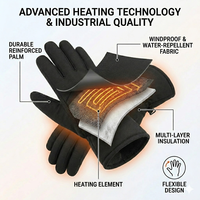 Mydays Tech Gant Chauffant d'Hiver Étanche avec Batterie Rechargeable Électrique S0ki, Sûreté pour la Randonnée et le Cyclisme
