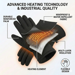 Mydays Tech Gant Chauffant d'Hiver Étanche avec Batterie <span class=keywords><strong>Rechargeable</strong></span> Électrique S0ki, Sûreté pour la Randonnée et le Cyclisme - Product Image 2