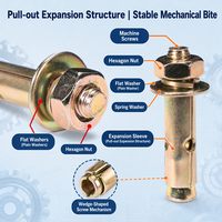 Vis d'expansion interne en zinc peint jaune, boulon d'expansion interne, vis d'expansion à impulsion Daquan M8M10