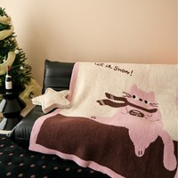 Weihnachts-Kuscheldecke AU-Größe Leichtgewichtige Weiche Sherpa-Fleece Wendbare Decke im Nordischen Stil Dekorative Couch-Sofa-Bett-Decke