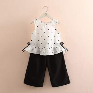 เสื้อผ้าเด็กขายส่งจากต่างประเทศ เสื้อยืดลายกราฟิก กางเกงฮาเร็มอินเดีย ขายส่งชุดกางเกงระบายสำหรับเด็กผู้หญิง - Product Image 2