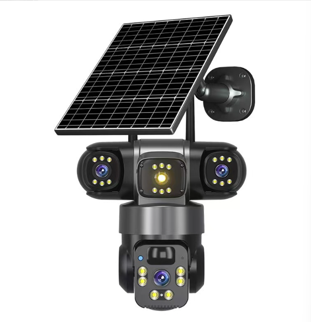 Outdoor 9MP Three Lens <strong>CCTV</strong> <strong>Camera</strong> Security Motion Detection Alarming Night Vision SD Card Cloud V380 Pro <strong>Solar</strong> 4G