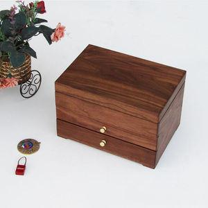 Boîte d'emballage cadeau en bois massif en vrac, boîte d'affichage en noyer noir naturel avec fenêtre transparente, vente en gros - Product Image 4