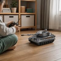 RC Panzer Ferngesteuerter Militär-Kampfpanzer mit Sound, Licht und Wiederaufladbarem Akku für Jungen