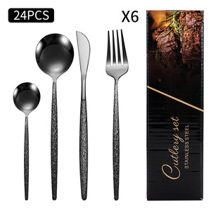Set di Posate Portoghesi in Acciaio Inox 24 Pezzi per Hotel e Cucina Occidentale - Set Regalo con Coltello da Bistecca, Forchetta e Cucchiaio - Product Image 2