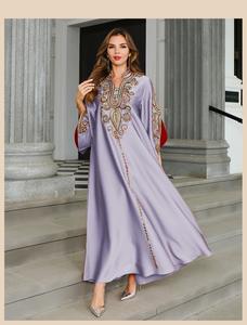 Abito Abaya di fascia alta da donna <span class=keywords><strong>medio</strong></span>-<span class=keywords><strong>orientale</strong></span> arabo Arabia Dubai abiti lunghi ricamati in corda Abaya abiti ricamati - Product Image 4