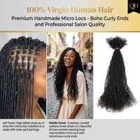 Extensiones de Cabello Humano Remy 100% Brasileño, Sisterlocks de 0.2cm, 6-30 Pulgadas, Hechas a Mano, Micro Interlocked Locs con Puntas Rizadas, Venta al por Mayor para Salones, Fábrica 18Y