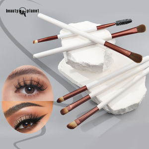 Vẻ đẹp hành tinh 6 cái tay cầm bằng gỗ thiết kế mới tạo nên bàn chải bóng mắt bán buôn trang điểm bàn chải thiết lập chuyên nghiệp - Product Image 1