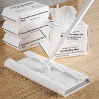 Serpillère plate jetable Amz sans lavage, non tissée, pour nettoyage humide et sec, balai à poussière, lingettes de nettoyage de sol, serpillère anti-poussière pour la maison et le bureau
