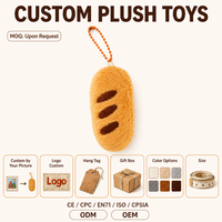 Porte-clés pendentif en peluche Baguette Fromage, cadeau promotionnel, accessoire de sac, rembourrage en coton PP, 10 cm, à partir de 14 ans
