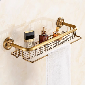 Barra Doble para Toallas <span class=keywords><strong>de</strong></span> Latón Antiguo, Soporte para Toallas <span class=keywords><strong>de</strong></span> Baño, Estante <span class=keywords><strong>de</strong></span> Almacenamiento para Cocina, 62 cm - Product Image 6