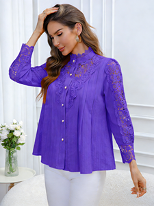 Nouvelle Blouse en Dentelle Tricotée à Manches Longues pour Femme, Style Coréen Élégant et Raffiné, Collection Printemps/Été 2026, Tendance Actuelle, Stock USA - Product Image 4