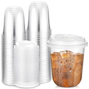 แก้วกาแฟและชานมเย็นแบบใช้แล้วทิ้ง PET ขนาด 12 ออนซ์ รูปทรงสี่เหลี่ยมผืนผ้า พร้อมฝาปิด พิมพ์โลโก้ด้วยระบบดิจิทัล บรรจุภัณฑ์พิเศษ - Product Image 1