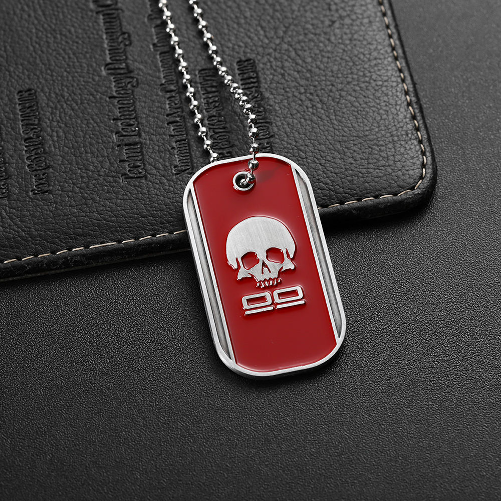 antique silver dog tag necklace