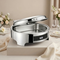 Intelligenter elektrischer Chafing Dish mit Temperaturregelung, Dampf- und Heizfunktion für Buffets, gewerblicher Speisenwärmer aus Edelstahl für Restaurants