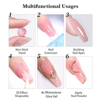 BORN PRETTY 60g Gel dur transparent sans Hema, non collant, pour la construction d'ongles, OEM, argile à sculpter 3D, gel d'extension solide pour l'art des ongles